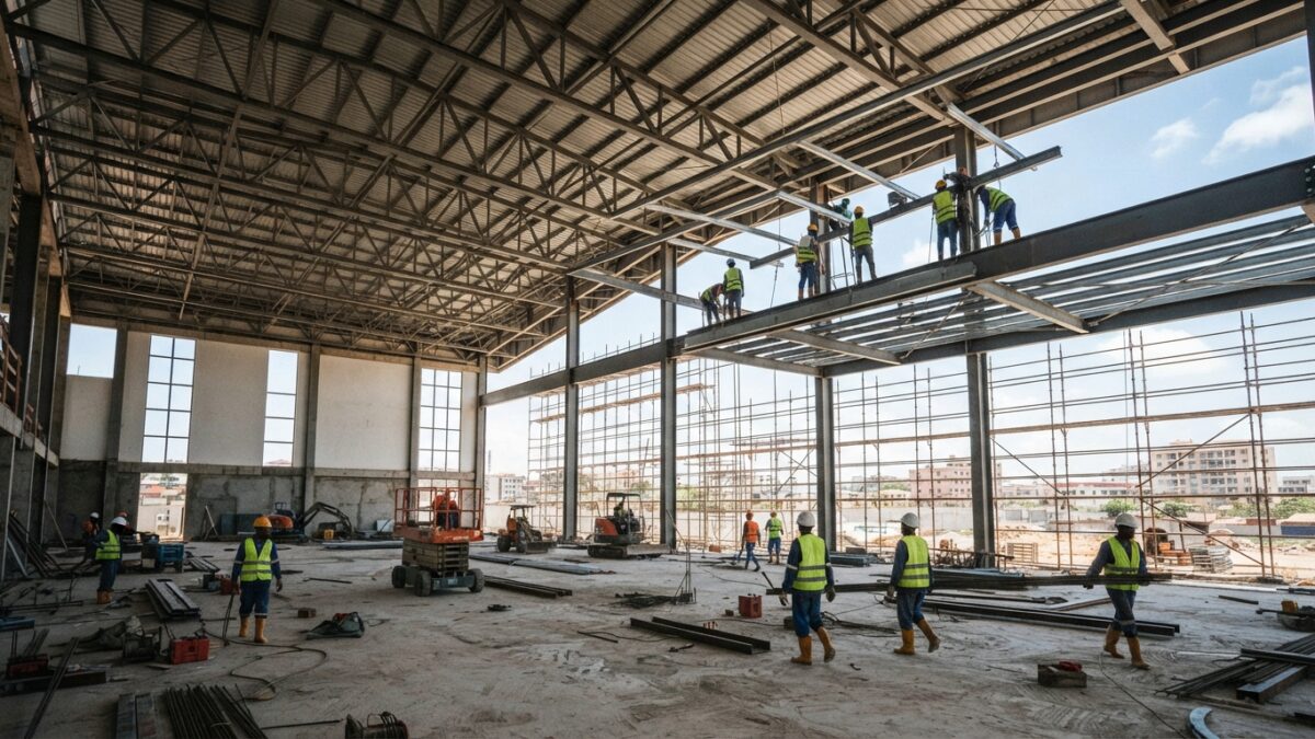 Pavilhão desportivo multiusos em construção numa província angolana